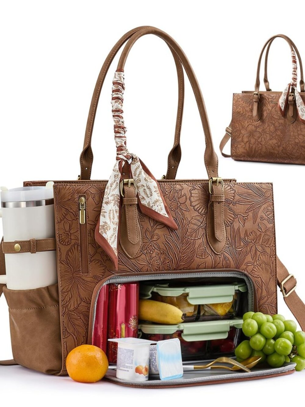 Work Tote Bag for Women with Lunch Compartment fits 15.6" Laptop